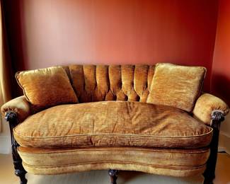 Victorian Linen Velvet Sofa $395 or bid #106