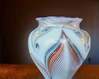 ORIENT & FLUME Art Glass Vase $150 or bid #52