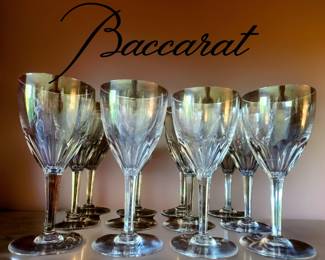 Set of 12 BACCARAT "Genova" Crystal Water Stems $295 or bid #15