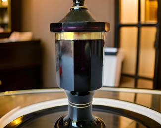 Vintage Czche Amethyst Glass Dresser Jar $85 or bid #28