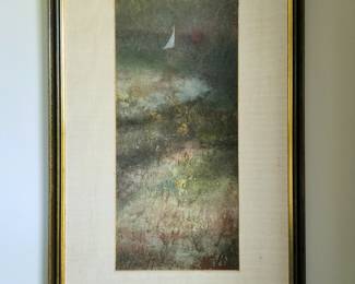 Acrylic on Board by Mary Davis's son RICHARD DAVIS 7" x 16" purchased at The Fountain Gallery bid #10