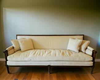Neoclassical Sofa, custom upholstered in linen, bid #2