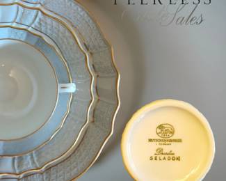 HUTSCHENREUTER Dresden Seladon Blau Complete Service for TEN $450 or bid #78
