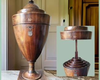 Antique Georgian Satinwood Cutlery Urn $595 or bid #38