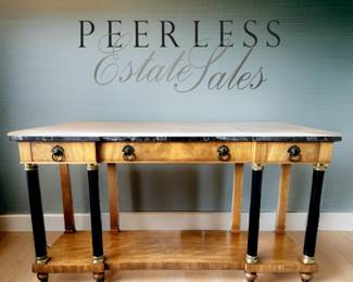 NeoClassical Marble Top Sideboard with 3 flatware drawers $395 or bid #9