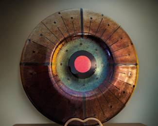 MASSIMO PATRONI Fused Glass Plate $149 or bid #129