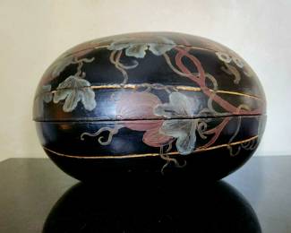 Antique Black Lacquer Wedding Box from Fook Chow bid #24