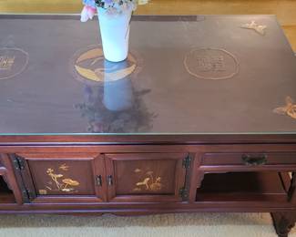 Outstanding coffee table with wood inlay