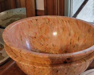 2 large Texasware spattered bowls