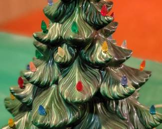 Lighted ceramic Christmas tree