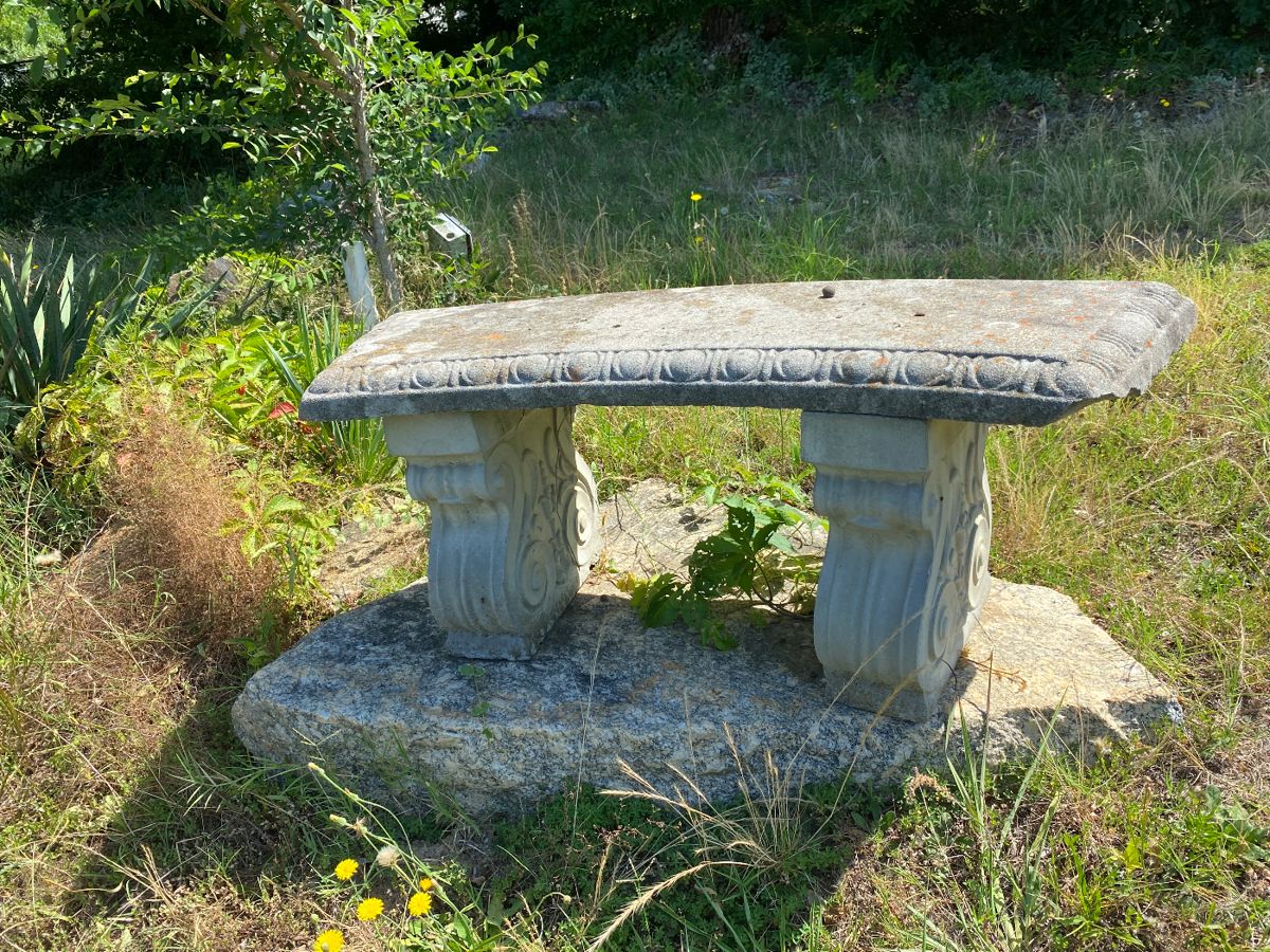 Stone bench.