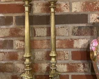 Large brass candle holders.