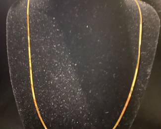 18” 14k gold necklace,  2.1 grams.