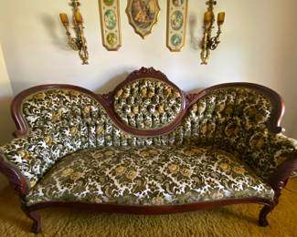 Nice vintage Victorian chair. Would be wonderful recovered or cleaned and used as is!