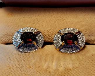 Ruby and gold earrings