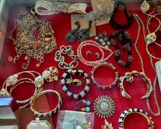 Assorted bangles and fashion jewelry