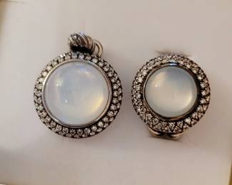 David Yurman Cerere Moonstone ring and pendant