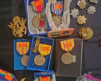 Military medals and insignia