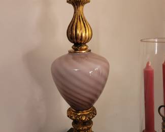 Lavender Swirl glass lamp base