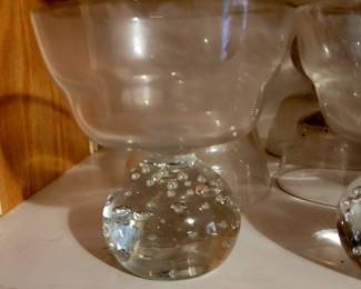 Set of 6 Erickson glass controlled bubble desert cups