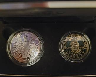 Bicentennial Constitution silver dollar and half dollar