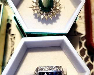 Diamond and emerald ring
Vintage diamond and sapphire ring