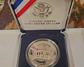 USO commemorative silver dollar