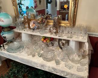 Table full of gorgeous glassware