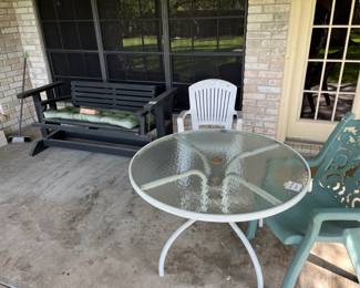Glider and patio table