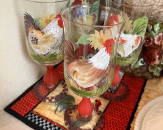 Sakura Chanticleer (rooster) goblets