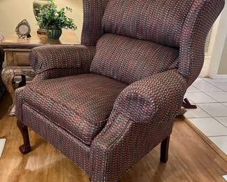 Sculptured wingback chair