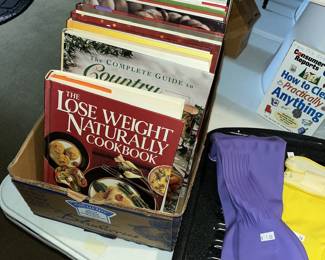 Box of Southern Living cookbooks