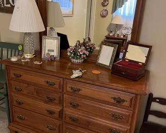 Solid maple 6dr. dresser & mirror