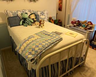 Full size vintage iron bed with a Serta full size mattress set!