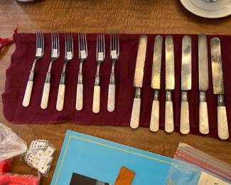 Old Mother of Pearl handled cutlery