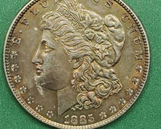 1885 Morgan Silver Dollar, Toned Higher Grade