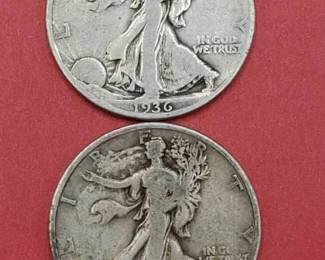 1936-D & 1935-S Walking Liberty Half Dollars
