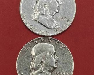 1952 & 1953-D Franklin Half Dollars