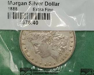 1888 Morgan Silver Dollar, XF in Sealed Littleton Pkg