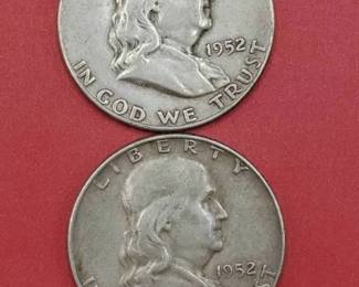 1952-S & 1952-D Franklin Half Dollars