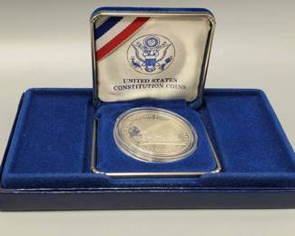 US Mint 1987-S PROOF $1 Constitution Coin 90% Silver, OGP