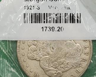 1921-S Morgan Silver Dollar, VF, in Sealed Littleton Pkg