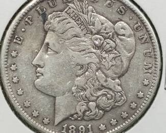 1891 Morgan Silver Dollar