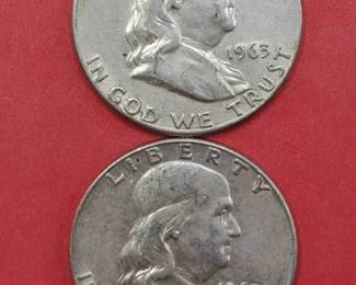 1963 & 1963-D Franklin Half Dollars