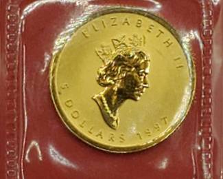 1997 1/10 oz .9999 Gold Canada Maple Leaf w/Privy Mark, SEALED in Original Pkg