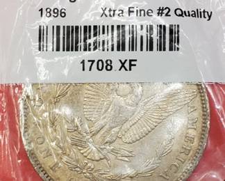 1896 Morgan Silver Dollar, XF, in Sealed Littleton Pkg