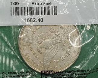 1889 Morgan Silver Dollar, XF in Sealed Littleton Pkg