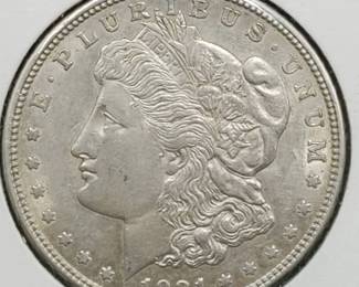 1921-D Morgan Silver Dollar, Higher Grade--the only 'D' Mint in the Morgan Collection is the 21-D