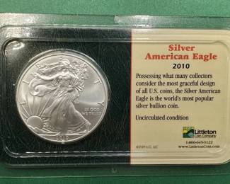 2010 American Silver Eagle, Uncirculated in Littleton Pkg