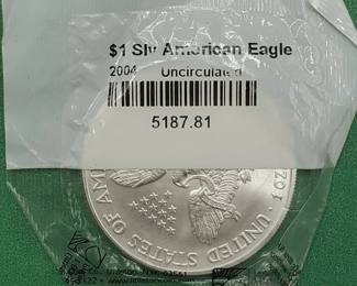 2004 American Silver Eagle, Uncirculated in Sealed Littleton Pkg